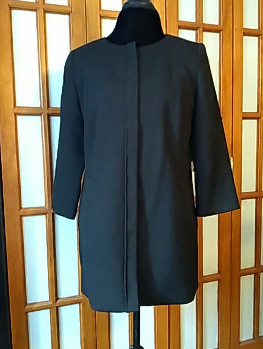 NWT Liz Claiborne Blk MidLength Fully Lined Blazer Coat Jacket,  Front Zip. Sz M